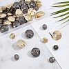 Olycraft 48Pcs 4 Style 1-Hole Metal Buttons BUTT-OC0001-22-5