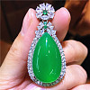 Dyed Natural Green Chalcedony Pendants G-S001-02P-1