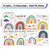 8 Sheets 8 Styles PVC Waterproof Wall Stickers DIY-WH0345-209-2