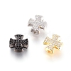 Brass Micro Pave Cubic Zirconia Slide Charms ZIRC-G166-38-1