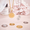 16Pcs 4 Style 201 Stainless Steel Pendants STAS-DC0005-28-3