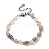 Natural Grey Agate Beaded Bracelets for Women G-P563-07P-22-4