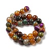 Faceted Natural Banded Agate Beads Strands G-F447-12mm-O06-3