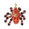Halloween Theme Dyed Synthetic Turquoise & Glass Seed Beads Pendants PALLOY-MZ00774-04-3