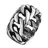 Punk Rock Style Unisex 316L Surgical Stainless Steel Curb Chain Hollow Wide Band Rings RJEW-BB06712-9-2