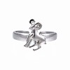 Non-Tarnish 304 Stainless Steel 12 Constellations/Zodiac Signs Open Cuff Ring for Women RJEW-S405-156P-L-1