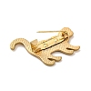 Golden Tone Alloy Enamel Flower Cat Brooch for Women JEWB-M043-16B-G-2