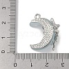 Platinum Alloy Resin Rhinestone Glass Pendants FIND-U017-08P-02-3