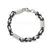 Grooved Column 304 Stainless Steel Byzantine Chain Bracelets for Men BJEW-B093-07BP-1