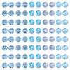 100Pcs 5 Styles Transparent Electroplated UV Plating Glass Beads GLAA-TA0003-19A-2