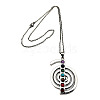 7 Chakra Theme Natural & Synthetic Mixed Genstone Vortex Pendant Necklace QI2897-1