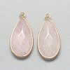 Natural Rose Quartz Pendants X-G-S221-14G-1