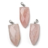 Natural Rose Quartz Pointed Pendants G-M405-07P-03-3