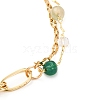 Brass Link Chain & 304 Stainless Steel Textured Dapped Chains Bracelets for Women BJEW-JB12481-01-3