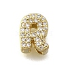 Brass Micro Pave Cubic Zirconia Letter Multi-Strand Links KK-D295-32G-18-1