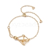 Adjustable Braided Brass Macrame Pouch Cable Chain Slider Bracelet Making BJEW-JB10285-01-1