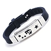 Stainless Steel Constellation Link Bracelet with Silicone Cords PW-WG3762B-07-1