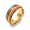 Rainbow Pride Finger Ring RJEW-M140-01G-2