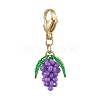 Glass Seed Beaded Grape Pendant Decoration HJEW-MZ00145-3