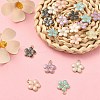 20Pcs 5 Colors Light Gold Plated Alloy Enamel Pendants ENAM-YW0002-93-5