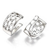 Brass Micro Pave Clear Cubic Zirconia Cuff Earrings EJEW-S201-202P-NF-2