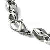 304 Stainless Steel Rhombus Link Chain Bracelets for Women Men BJEW-C063-09AS-3