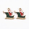 Golden Plated Alloy Enamel Pendants X-ENAM-T009-88-RS-1