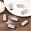 Tarnish Resistant Smooth 304 Stainless Steel Magnetic Clasps with Glue-in Ends STAS-E055-10-5