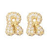 Brass Micro Pave Cubic Zirconia Stud Earrings EJEW-Z091-04G-R-2