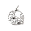 Brass Micro Pave Cubic Zirconia Pendants KK-P343-01B-P-1