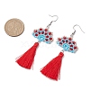 Handmade Glass Seed Beads Fan Dangle Earrings EJEW-MZ00292-01-3