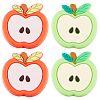 SUNNYCLUE 10Pcs 2 Colors Apple Food Grade Eco-Friendly Silicone Beads SIL-SC0001-58-1