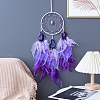 Iron Woven Web/Net with Feather Hanging Ornaments PW-WGB149F-01-3
