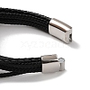 Men's Braided Black PU Leather Cord Multi-Strand Bracelets BJEW-K243-11P-4