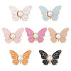 7 Pairs 7 Colors Butterfly Shape Alloy Enamel Adjustable Jean Button Pins FIND-TA0008-80-1