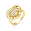 Brass Micro Pave Cubic Zirconia Cuff Open Rings for Women CU-CBA760A-13A-G-4
