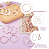 7 Pairs 7 Style Resin Pearl Beaded C-shape & Ring Dangle Stud Earrings FIND-KS0001-16-3