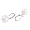 Rack Plating Brass Cubic Zirconia ABS Pearl Earring Hooks EJEW-S219-16P-04-2