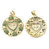 Rack Plating Brass Cubic Zirconia Pendants KK-D026-13G-2