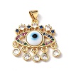 Lampwork Evil Eye Pendants with Colorful Cubic Zirconia ZIRC-L102-13G-09-2