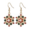 Christmas Alloy Rhinestone Dangle Earrings EJEW-JE06121-01-1