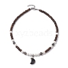 Moon Larvikite Pendant Necklaces for Women NJEW-JN04664-02-2