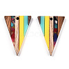 Transparent Resin & Walnut Wood Pendants RESI-TAC0017-50-B01-2