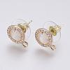 Faceted Glass Stud Earring Findings GLAA-F084-B08-1