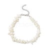 Natural White Mother of Pearl Shell Chip Bead Bracelets for Couple Friendship BJEW-JB11533-01-2