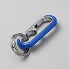 Oval Alloy Keychain Clasps with Double Rings FIND-YWC0011-02B-2