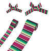 2Rolls 2 Styles Stripe Pattern Printed Polyester Grosgrain Ribbon OCOR-TA0001-37M-2