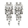 Glitter Brass Tassel Glossy Flakes Stud Earrings EJEW-Q391-18P-2