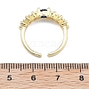 Rack Plating Brass Micro Pave Cubic Zirconia Cuff Finger Rings for Women RJEW-M028-51G-3