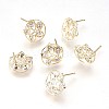 Brass Stud Earrings EJEW-P155-02G-NF-1